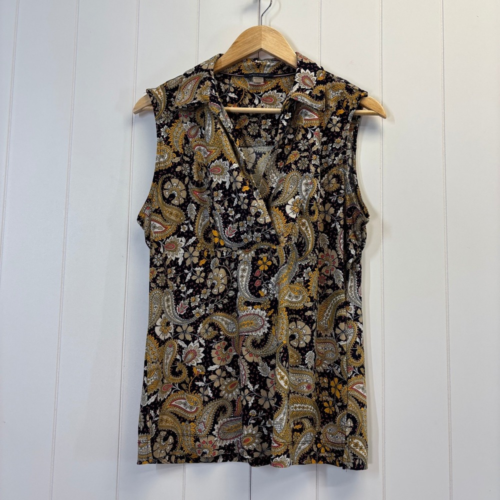 Tommy Hilfiger Retro Vibes Paisley Tank Top Women Size M Summer Mod Twee Chic